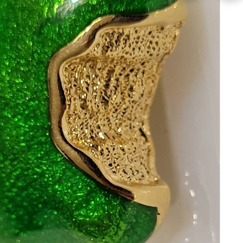 Vintage Gold and Green Apple Brooch